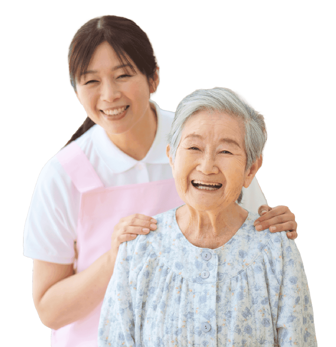 介護士と高齢者